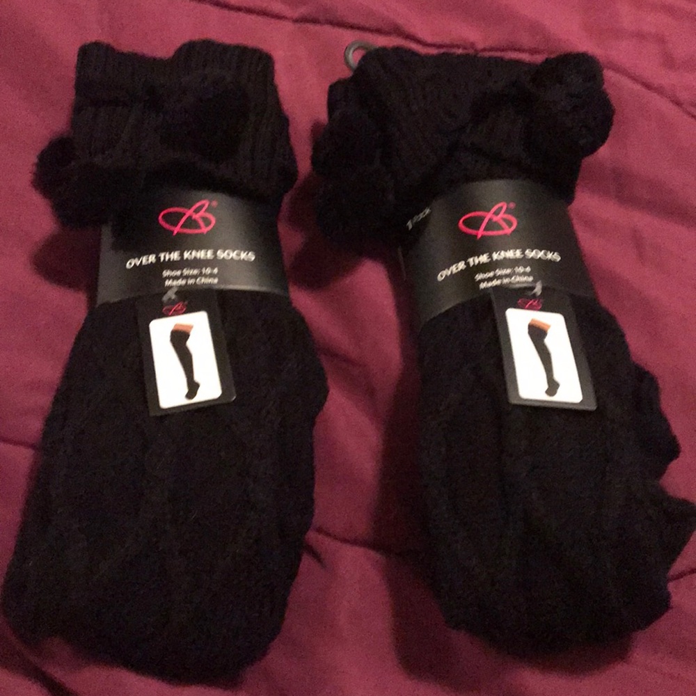 2pairs Crochet style over the knee socks ❄️